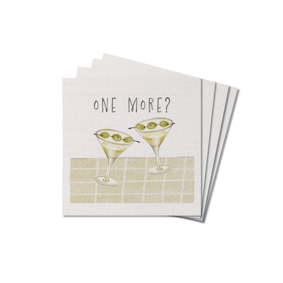 One More Martini Coaster Set