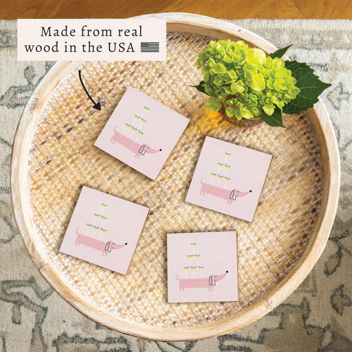 Wine Loving Pup Coaster Set