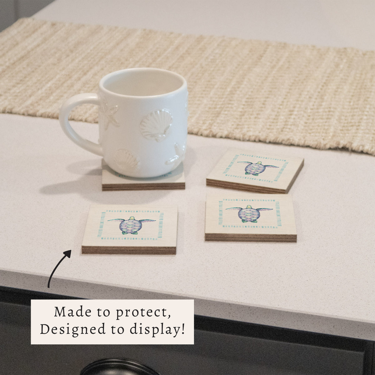 Sea Turtle Coaster Set