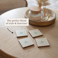 Seafoam Starfish Coaster Set