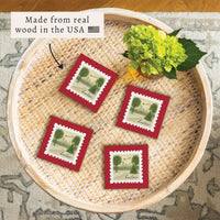Boston Christmas Stamp Coaster Set