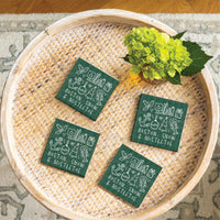 Boston Snow And Mistletoe Coaster Set