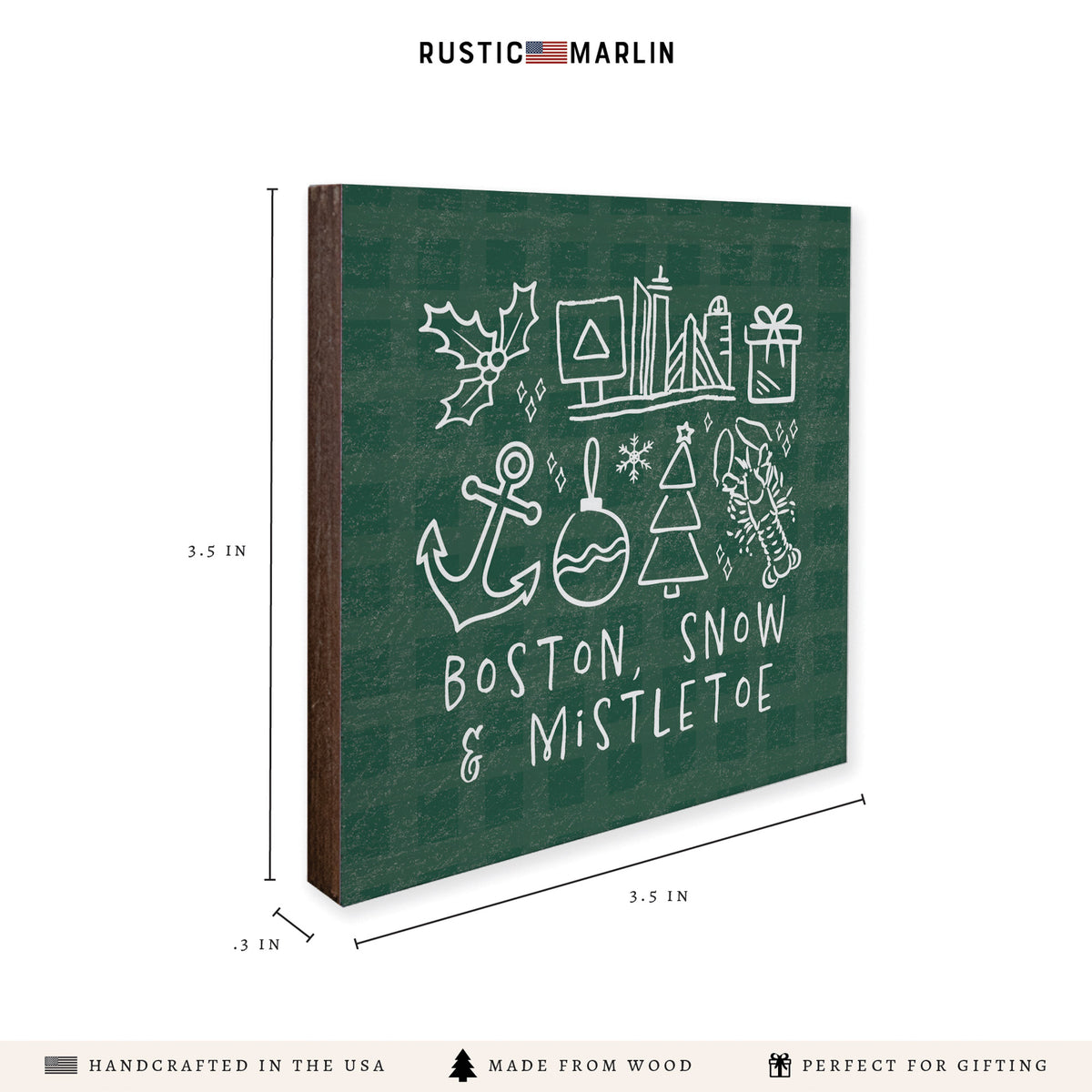 Boston Snow And Mistletoe Coaster Set