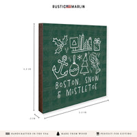 Boston Snow And Mistletoe Coaster Set