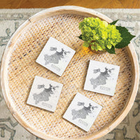 Boston Map Scale Coaster Set