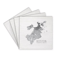 Boston Map Scale Coaster Set
