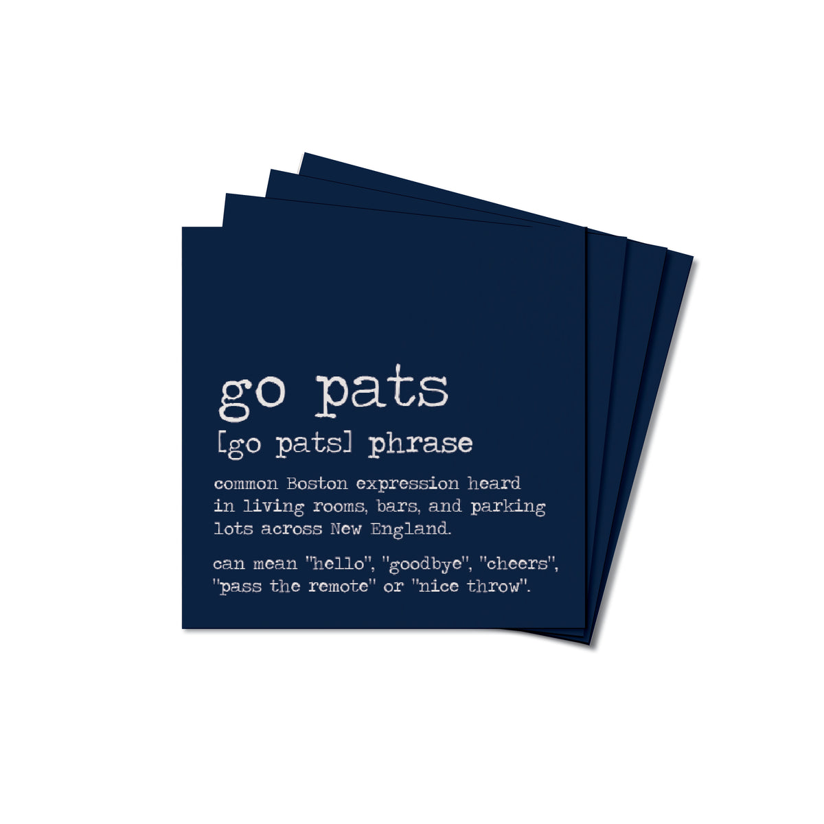 New England Go Pats Definition Coaster Set
