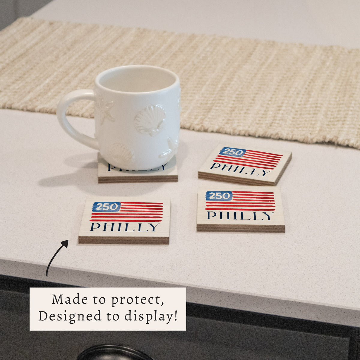 Philly America 250 Flag Coaster Set