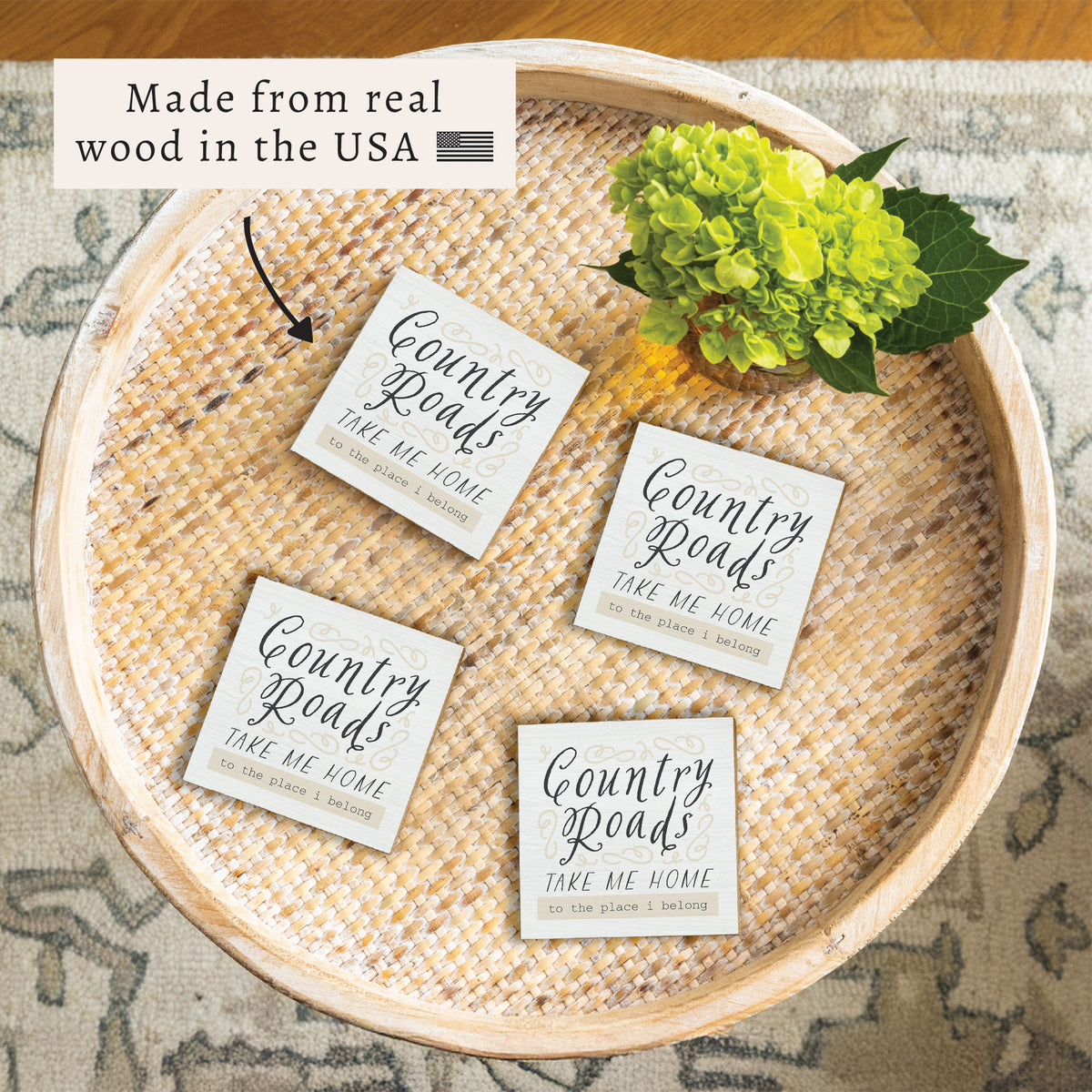 Country Roads Take Me Home Coaster Set