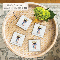 American Flag Martini Coaster Set
