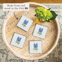 Texas Bluebonnet Floral Coaster Set