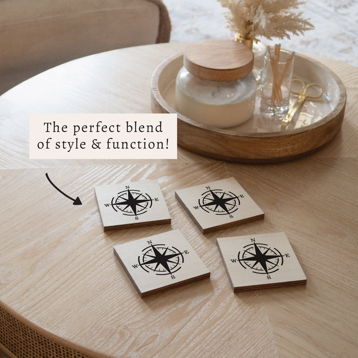Nautical Compass Coaster Set