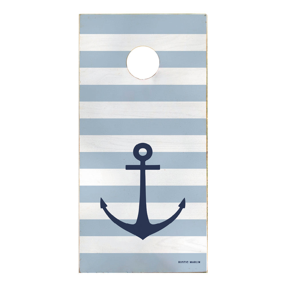 Blue Stripes Anchor Cornhole Game Set
