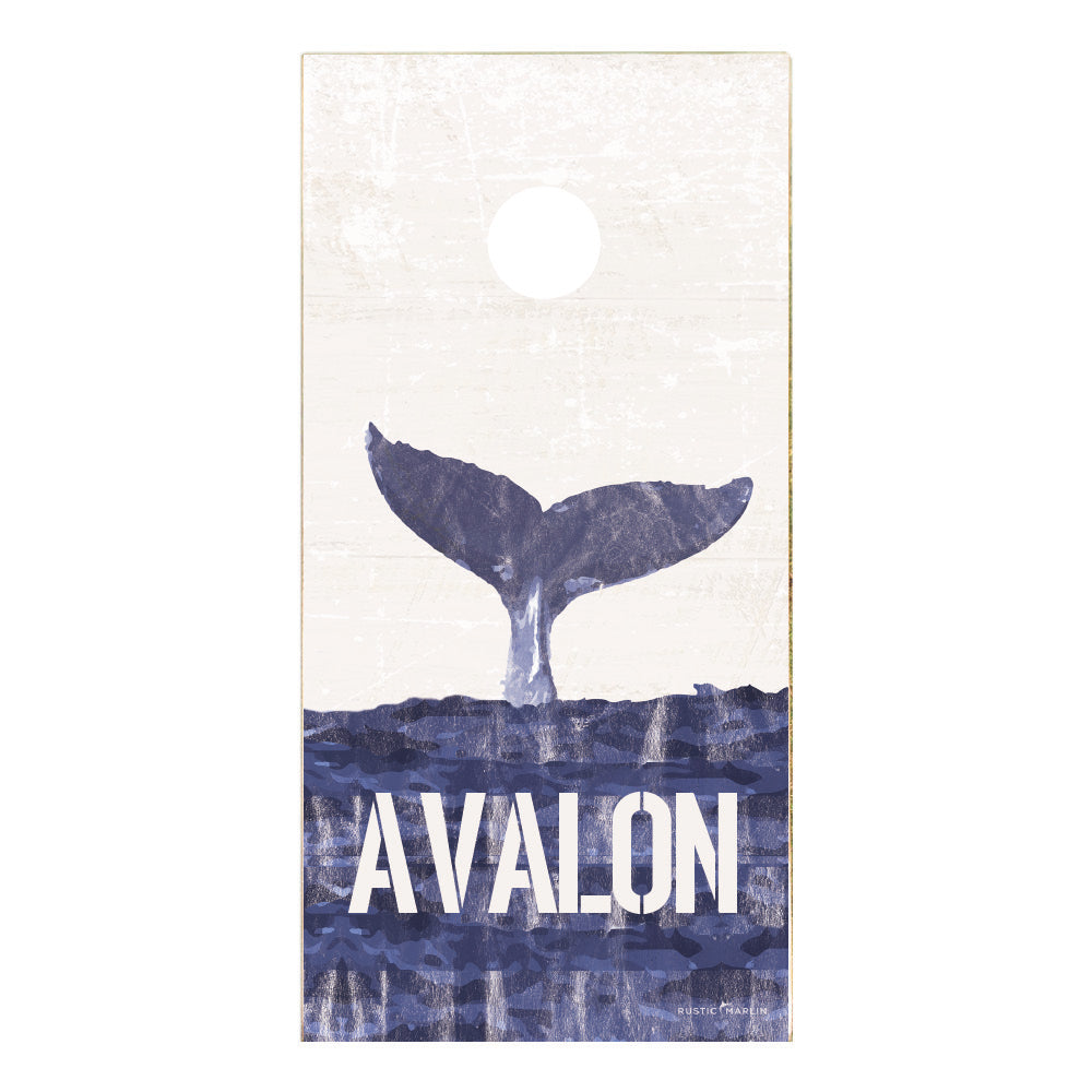 Indigo Whale Tail Personalized Cornhole Game Set