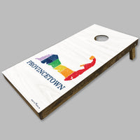 Rainbow Cape Cod Silo Personalized Cornhole Game Set