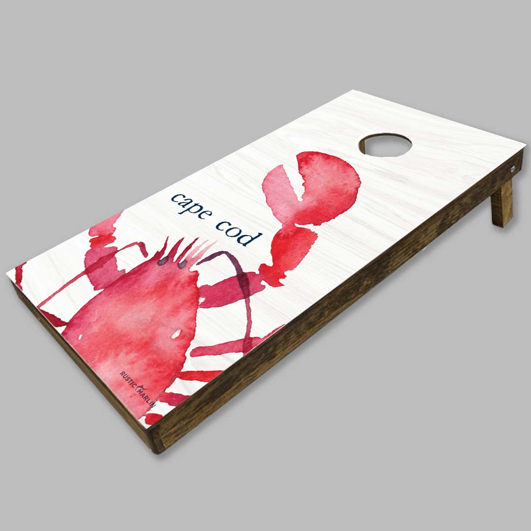 Watercolor Lobster Personalized Cornhole Game Set