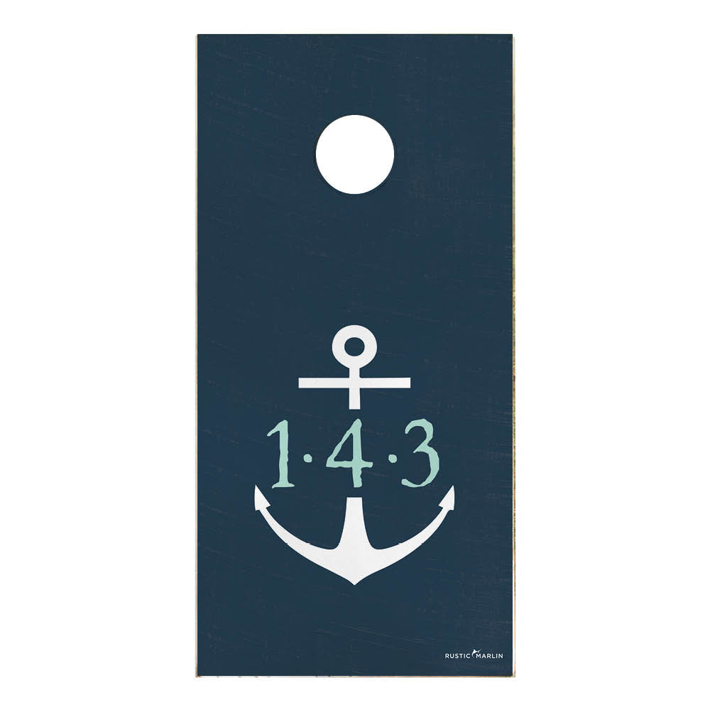 Navy/Seaglass 143 Anchor Cornhole Game Set