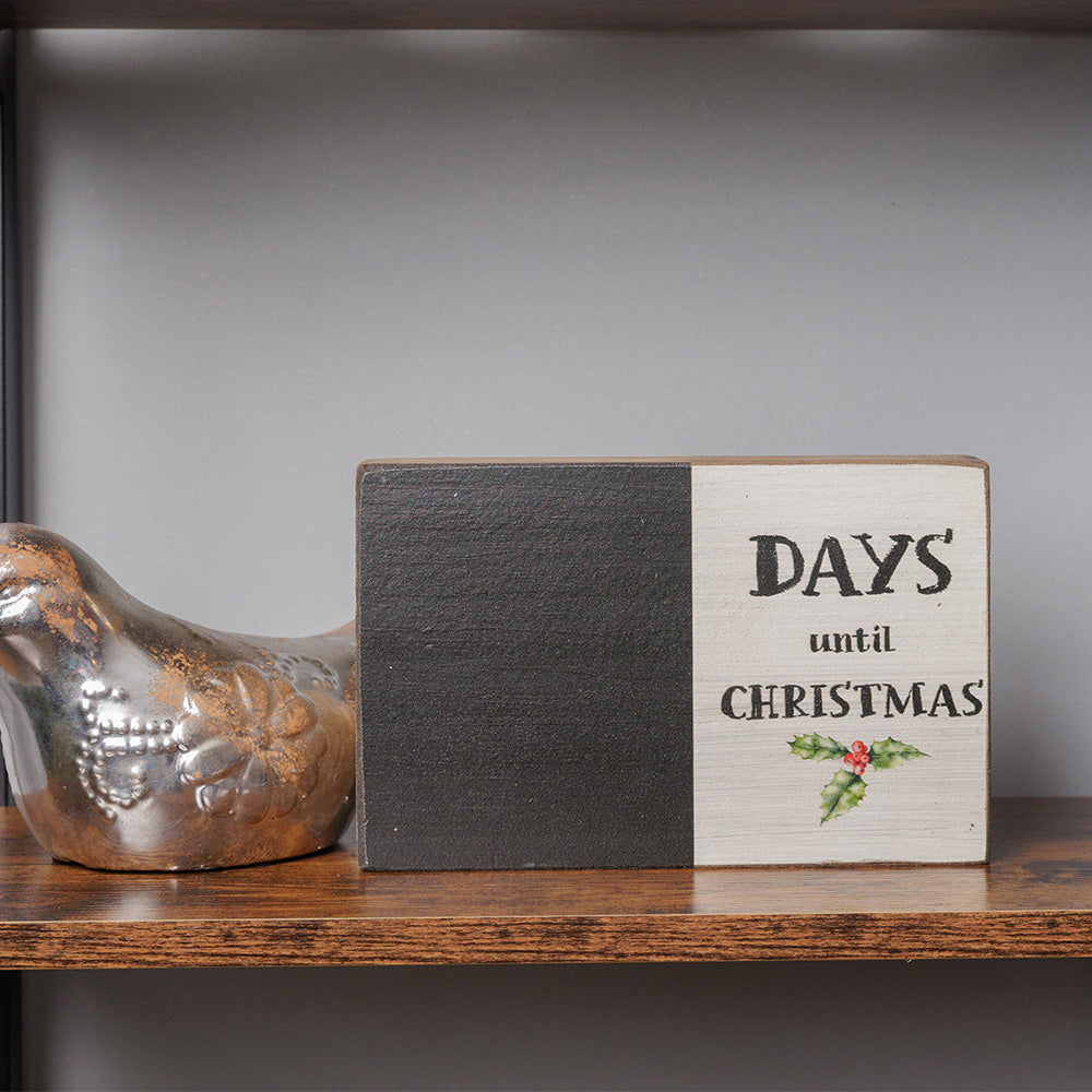 Days Until Christmas Block Sign