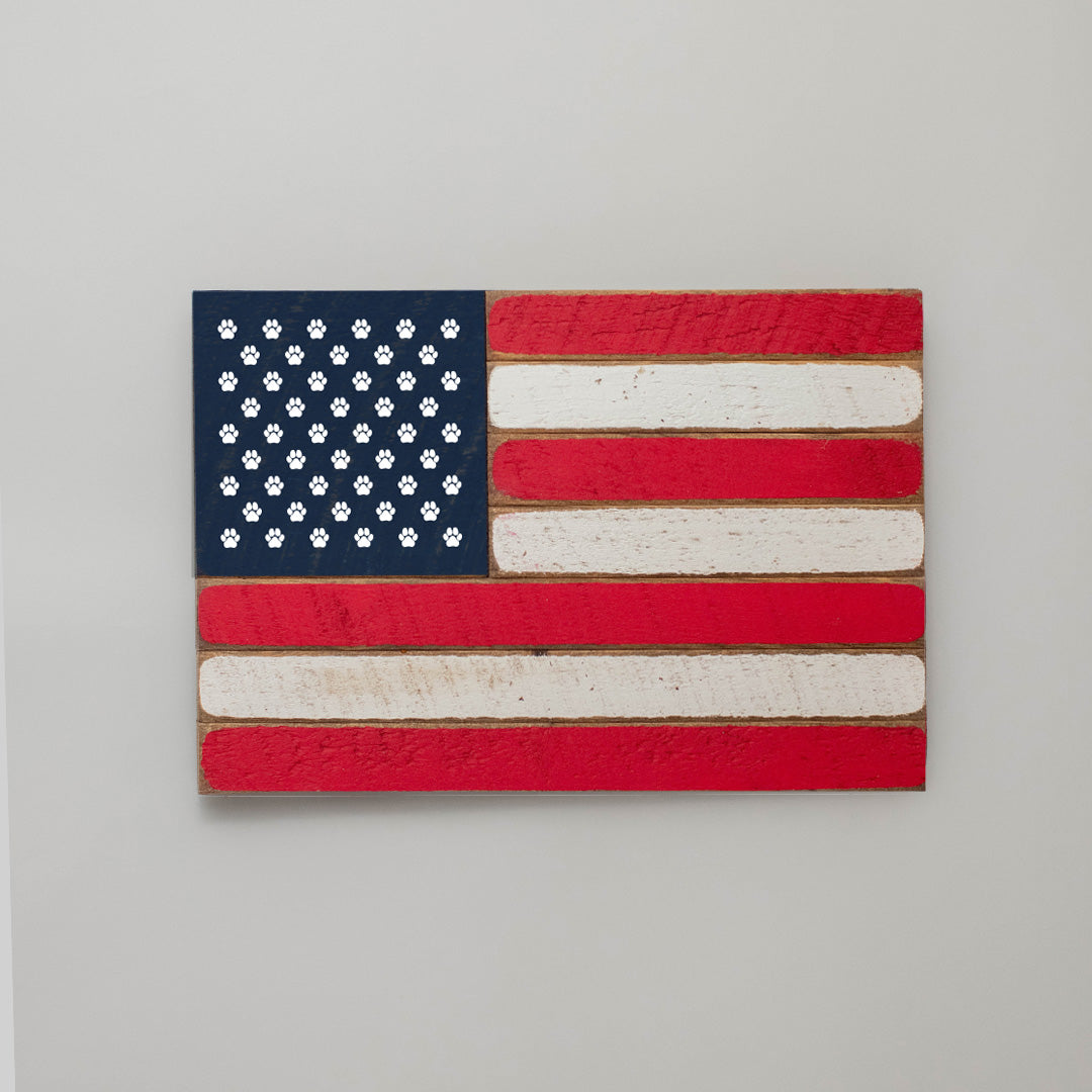 Paw Prints American Flag