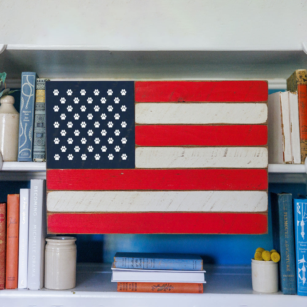 Paw Prints American Flag