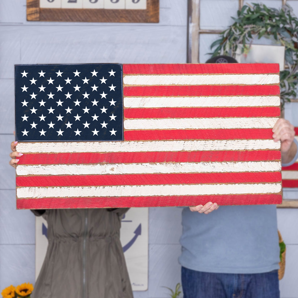 Classic Wooden American Flag