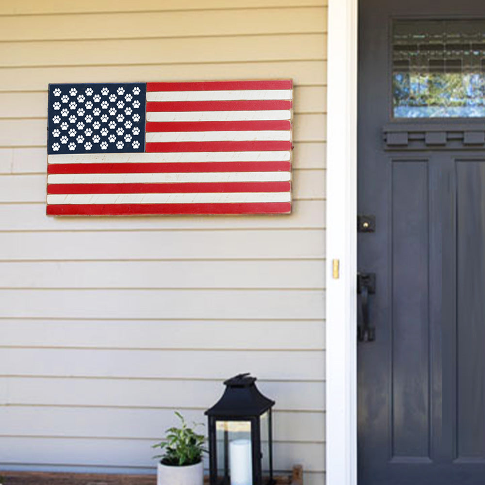 Paw Prints American Flag
