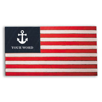 Anchor Wooden Personalized American Flag