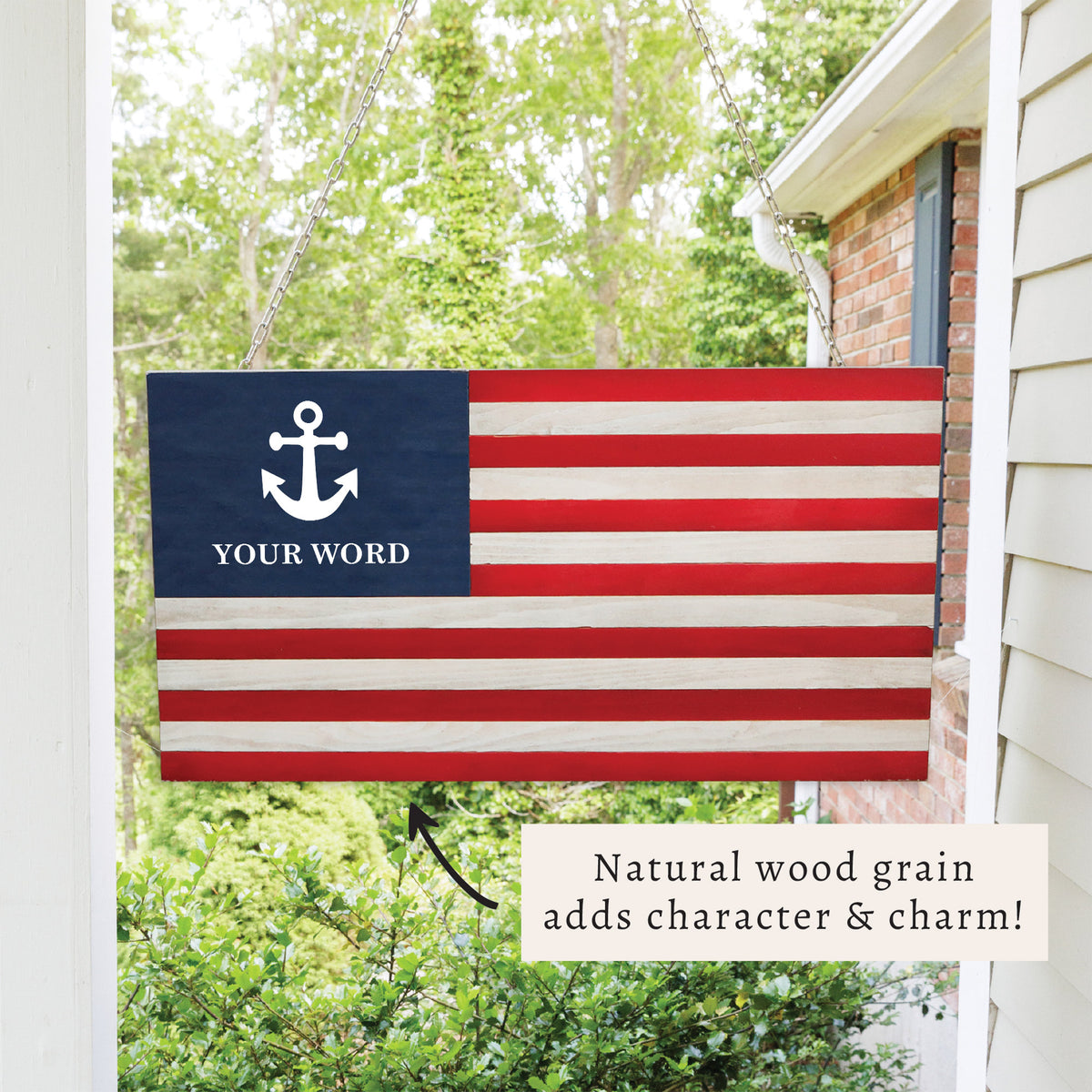 Anchor Personalized American Flag