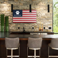 Paw Print Wooden Personalized American Flag