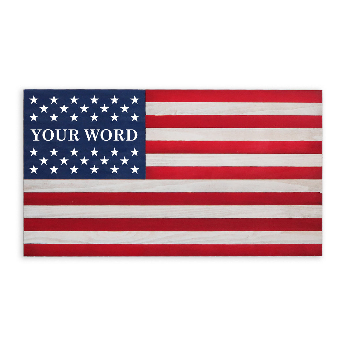 Classic Wooden Personalized American Flag