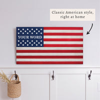 Classic Wooden Personalized American Flag