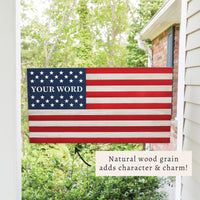 Classic Wooden Personalized American Flag