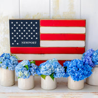 Classic With Name Lower Corner Personalized Wooden American Flag