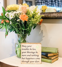 Blessings Decorative Square Block Sign