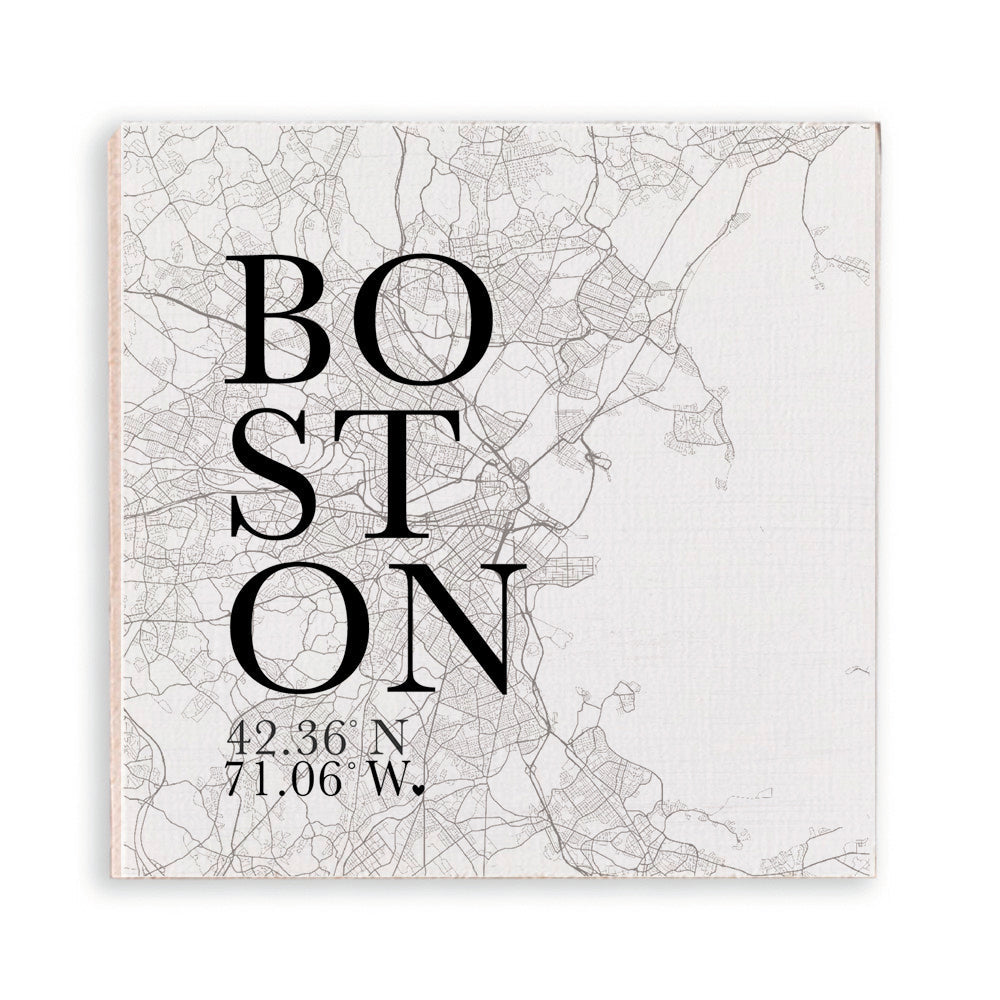 Black and White Boston City Grid Magnet