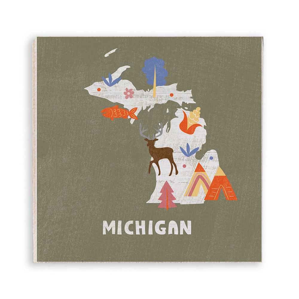 Michigan State Icons Magnet