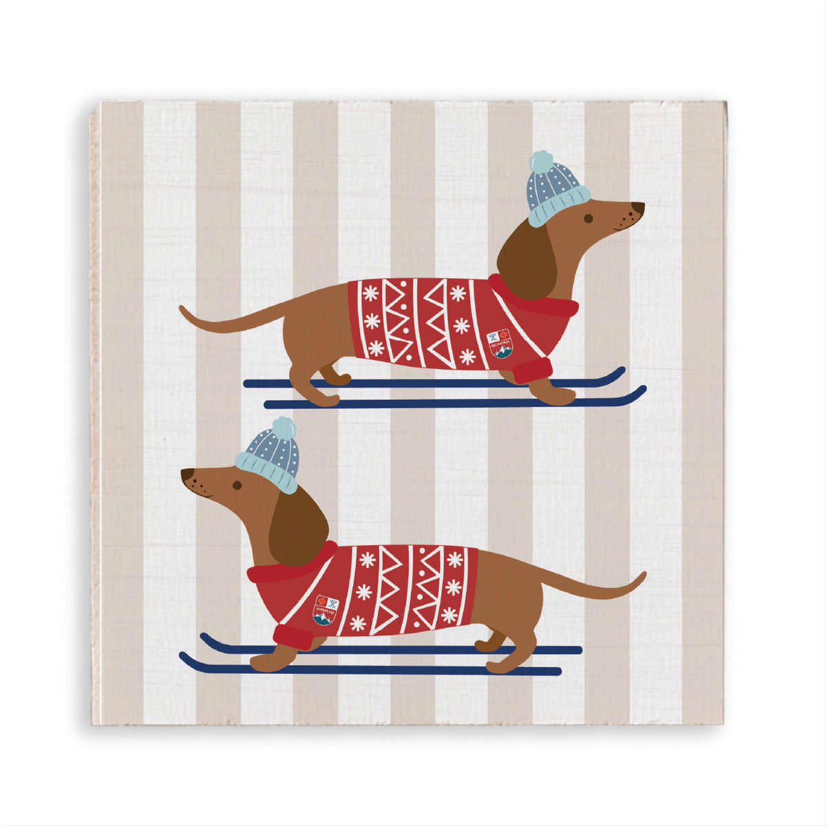 Skiing Dogs Magnet