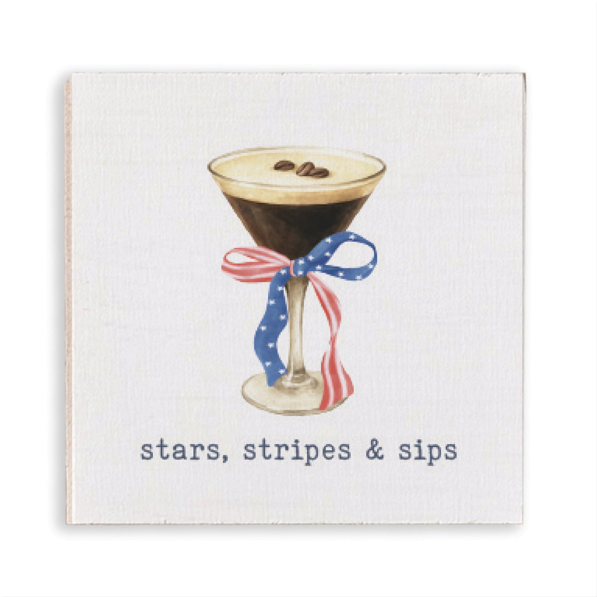 American Flag Ribbon Martini Stars Stripes & Sips Magnet