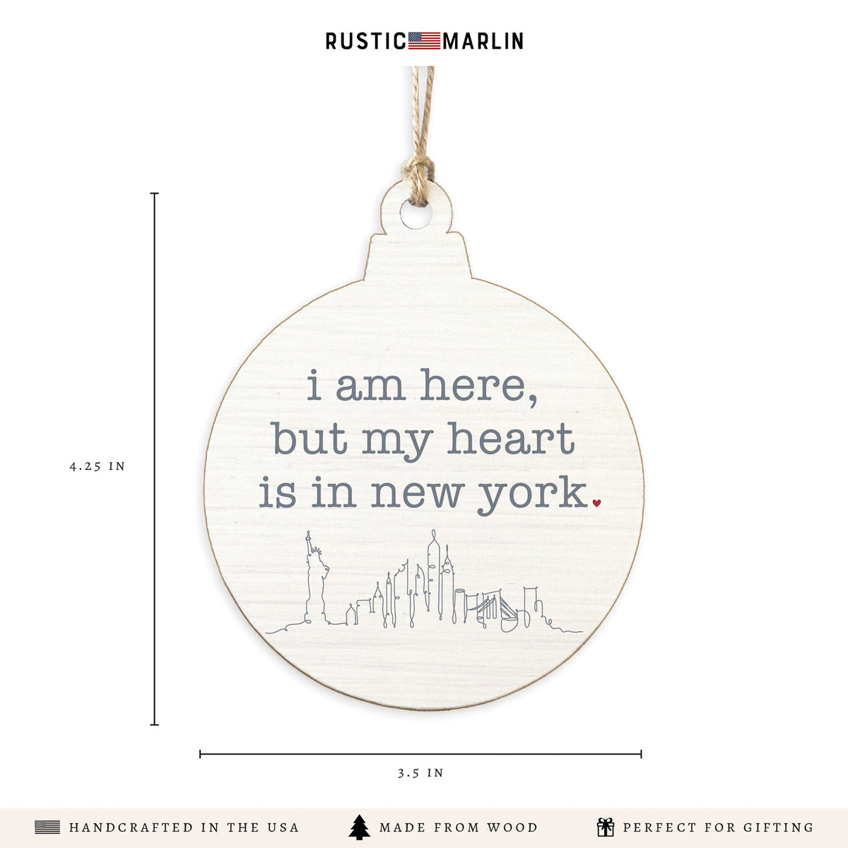 My Heart Is In New York Ornament