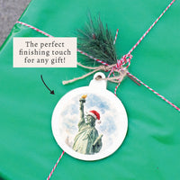 New York Santa Statue Of Liberty Ornament