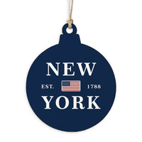 New York USA Flag Ornament