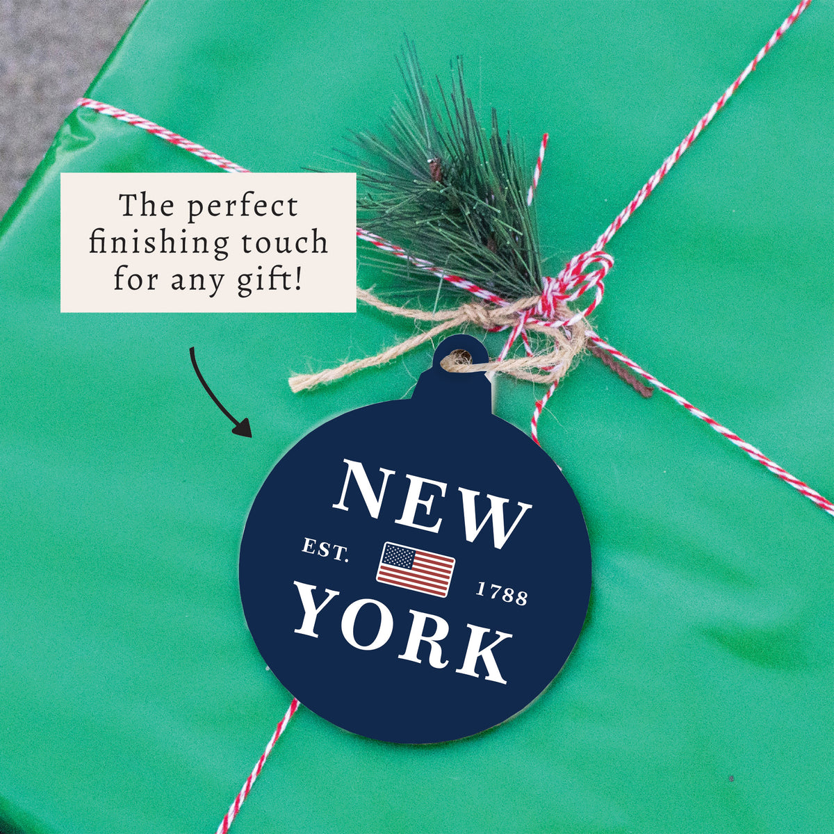 New York USA Flag Ornament