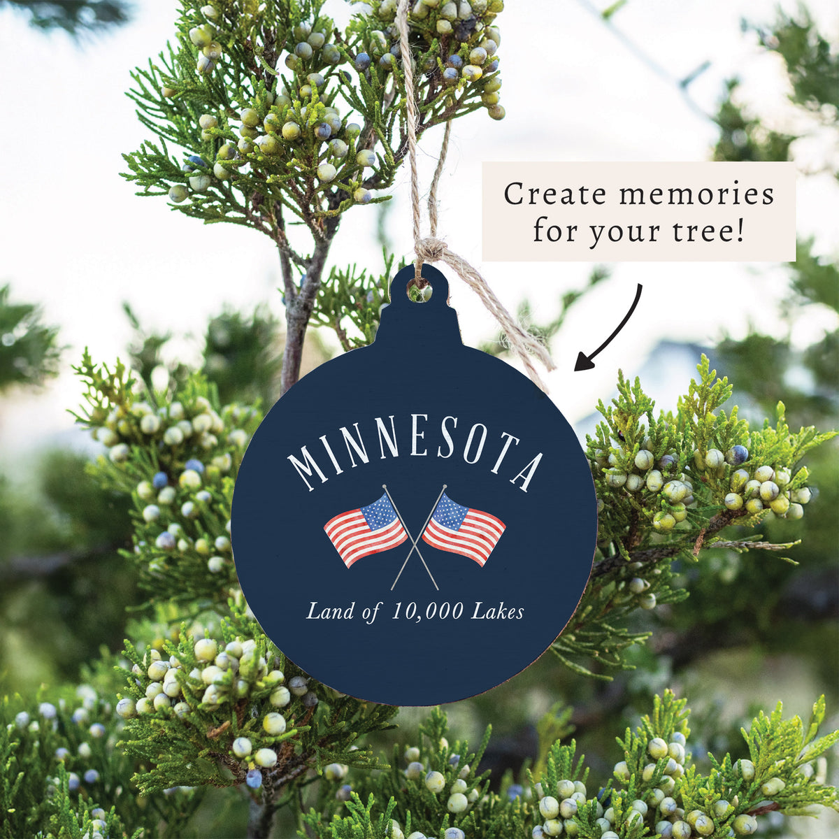 Minnesota Crosssed Flags Ornament