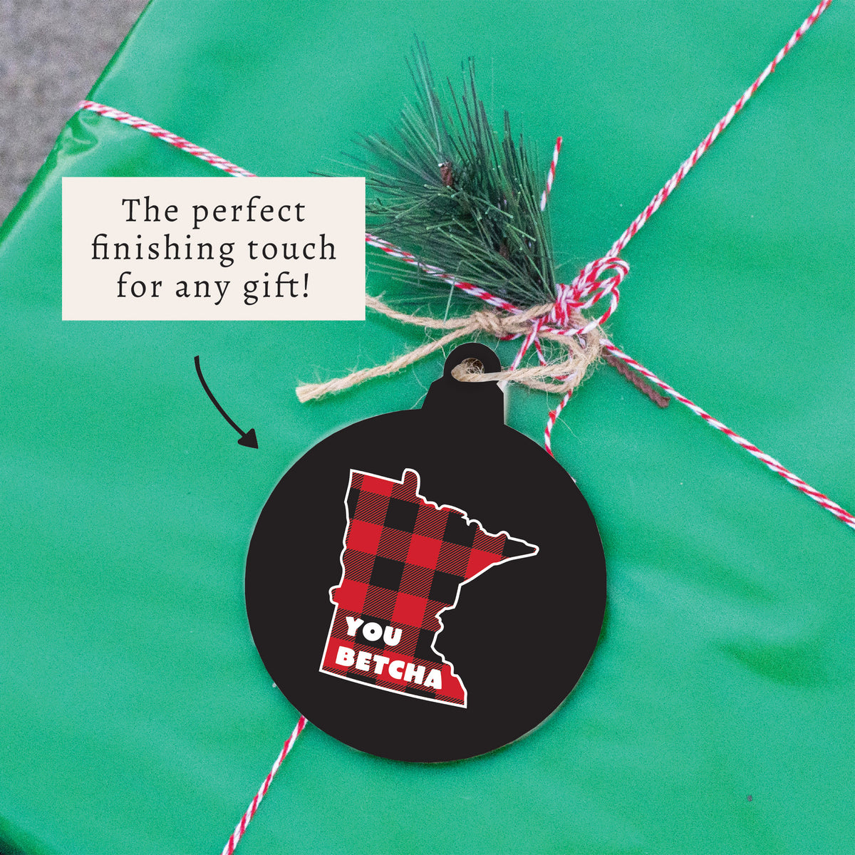Minnesota You Betcha Plaid Ornament