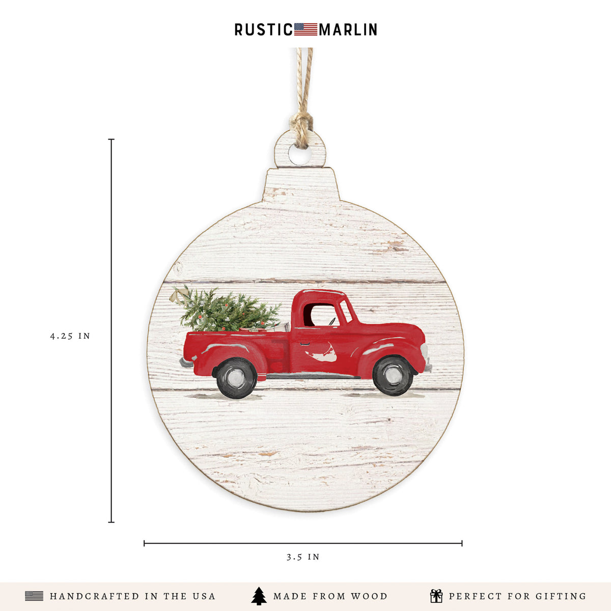 Nantucket Christmas Tree Truck Ornament