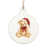 Santa Hat Teddy Bear Ornament