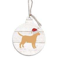 Golden Santa Dog Bulb Ornament