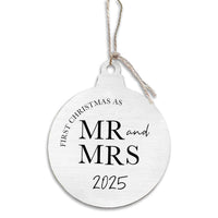 First Christmas As Mr And Mrs Wooden Ornament