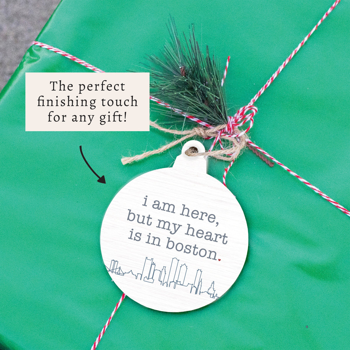 My Heart is in Boston Ornament