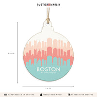 Boston Pastel Skyline Ornament